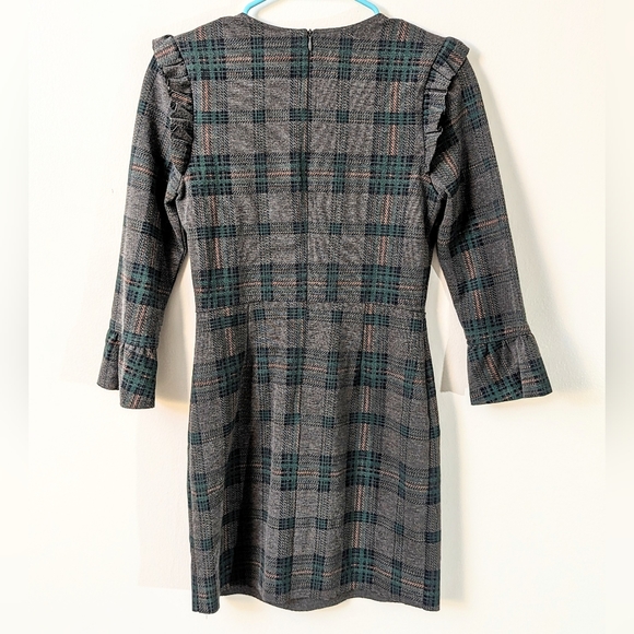 J.O.A. Ruffled Mini Plaid Fit and FlareDress - Picture 3 of 4